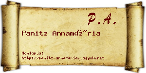 Panitz Annamária névjegykártya